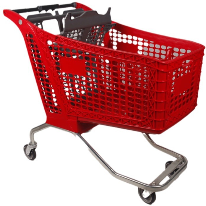 Carrito de compras de supermercado tienda de conveniencia colorido carrito de plástico medio centro comercial gran capacidad multifuncional ultra ligero