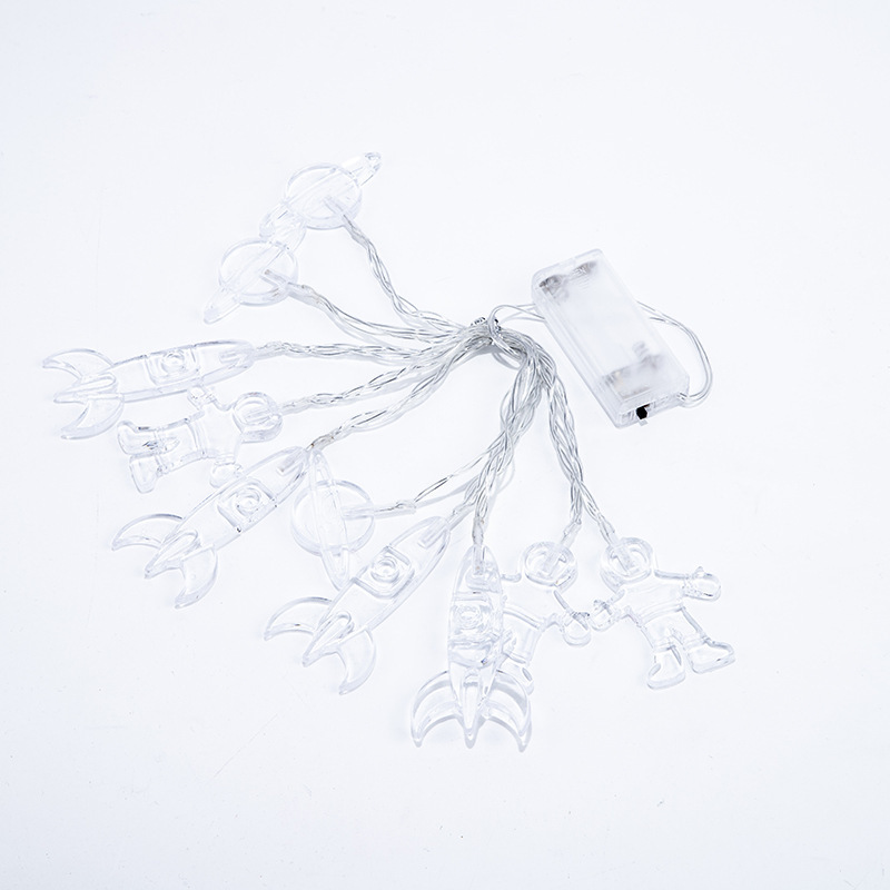 Nuevo LED astronauta cohete universo explosión bola batería cadena de luz decoración del hogar cadena de luz de color