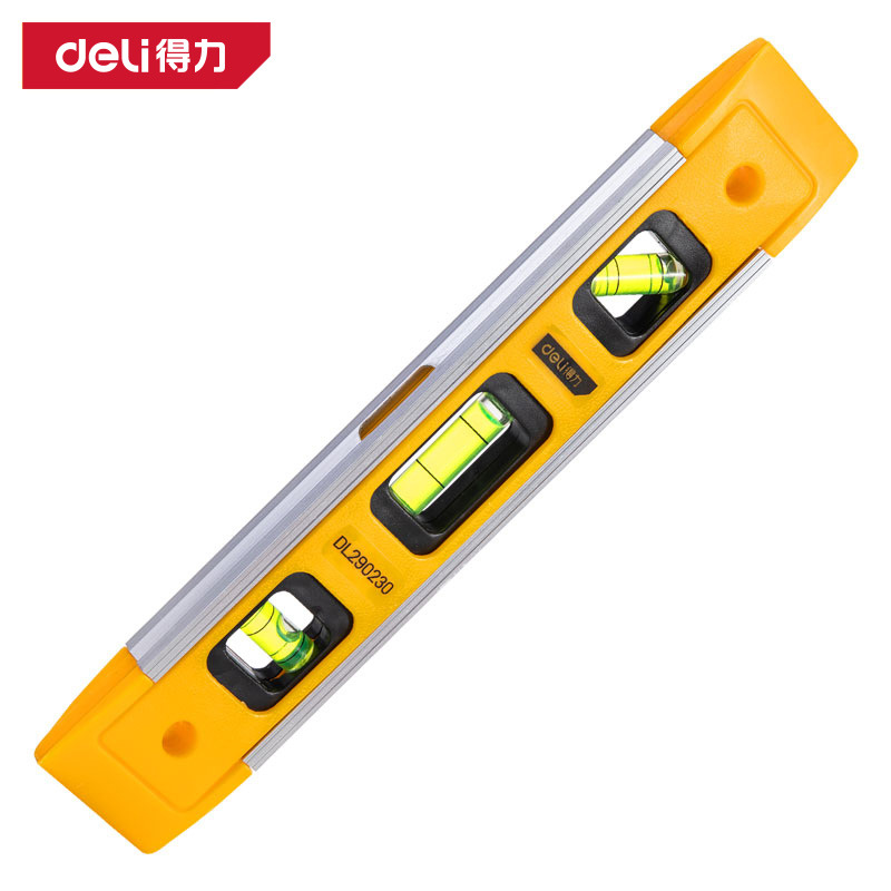得力工具 鱼雷式水平尺高精度带磁性多功能小型平衡尺 DL290230