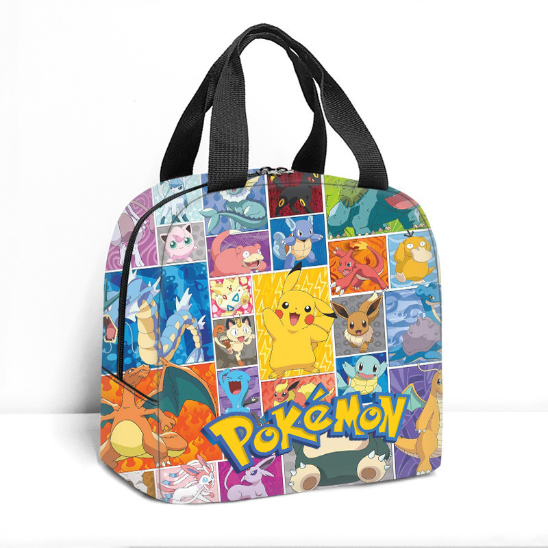 ランチバッグ ポケモン風 漫画柄 ハンドバッグ 学生用 ランチバッグ 保温バッグ アルミ箔弁当袋|undefined
