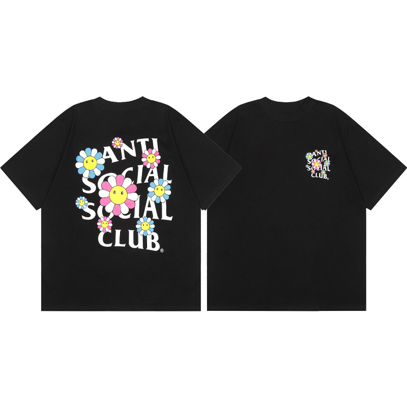Diferencia de moneda del mercado ASSC CLUB fujiwaro Lightning serie impresa camiseta suelta de manga corta para hombres y mujeres