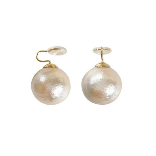 Insect-repellent incense plate ear clips Mona style earrings Xinjiang cotton large pearls retro earrings that make the face look smaller no piercing ear clips