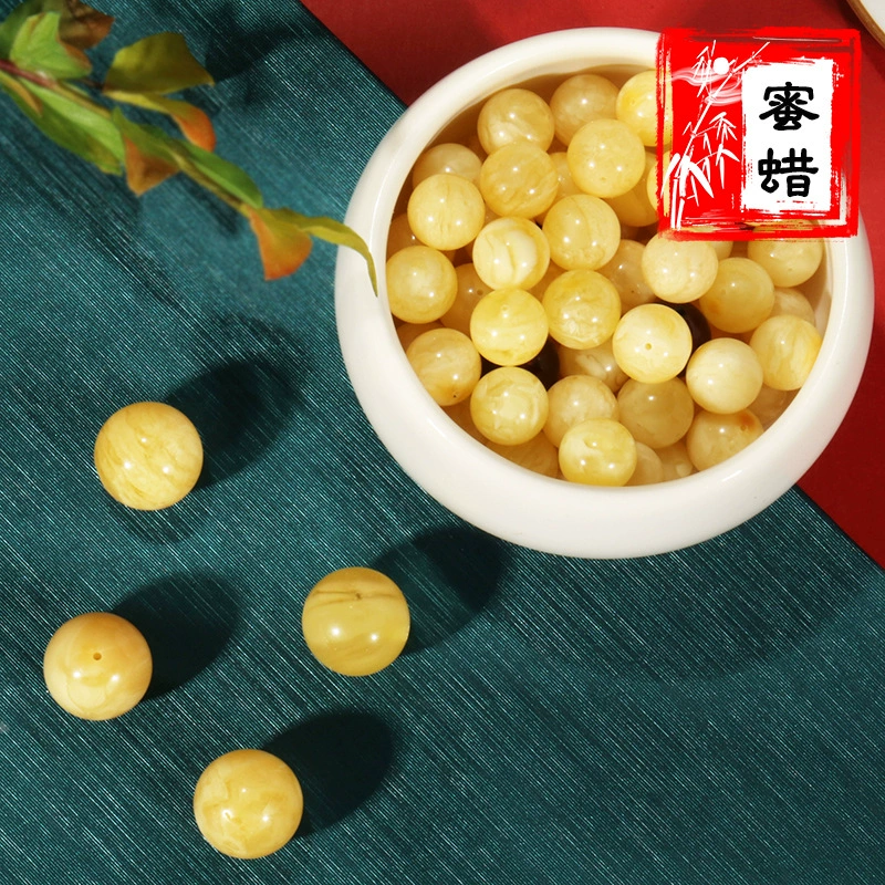 Балтийский натуральный пчелиный воск россыпью бусины одиночные бусины Круглые бусины Одиночная курица желтый браслет бусины курица желтый старый пчелиный воск женский