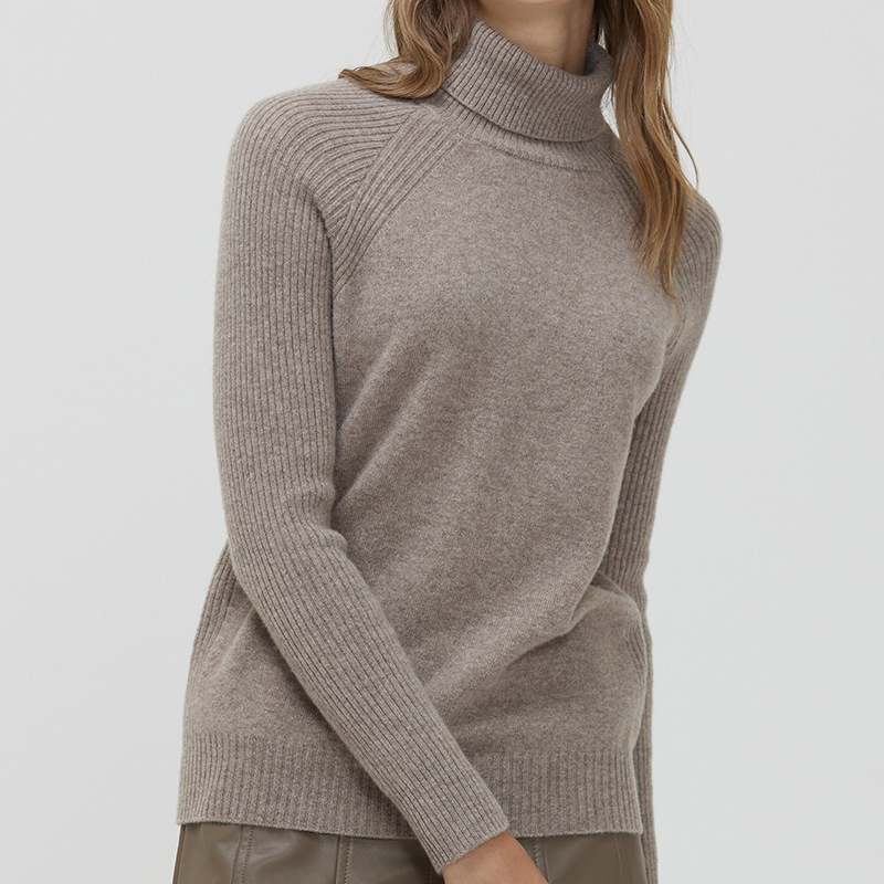 Suéter de cuello alto para mujer, estilo otoño-invierno, grueso, ajustado, adelgazante, jersey corto de punto, lana fina.