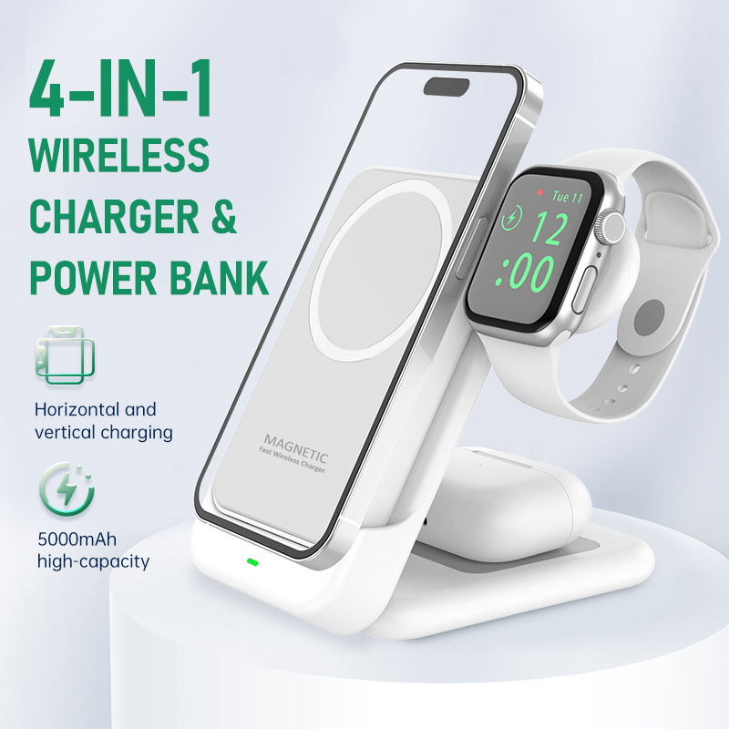 4-in-1 Wireless Charging Station Wireless Charger Portable Emergency Wireless Charger 4-in-1 Wireless Charging Station Wireless Charger Portable Emergency Wireless Charger