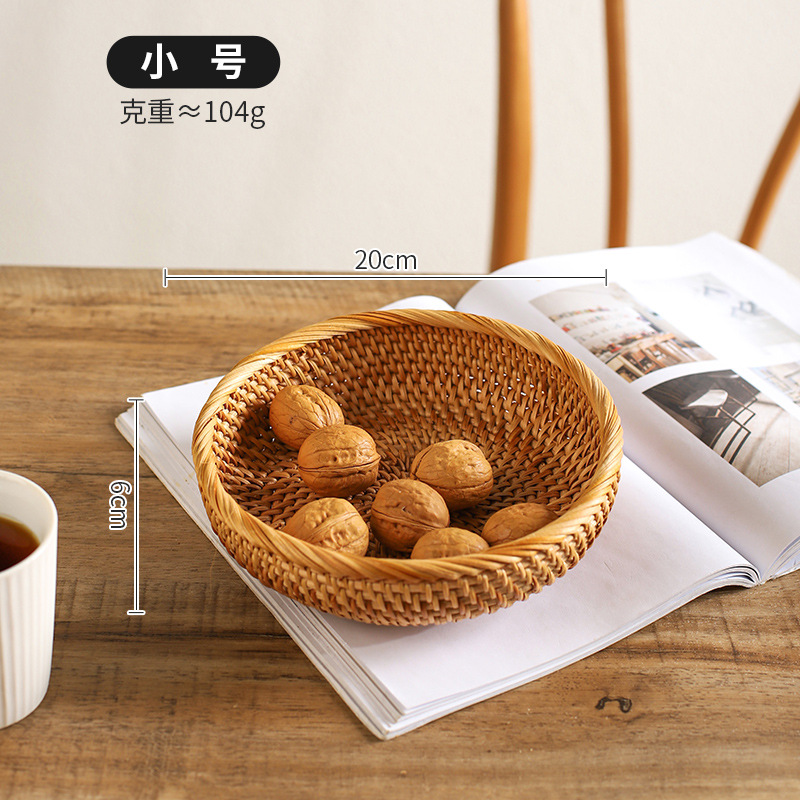 Vintage artesanal trenzado bandeja de frutas trenzada pan canasta casera cesta de desayuno cesta de picnic cesta de bocadillos cesta de postres