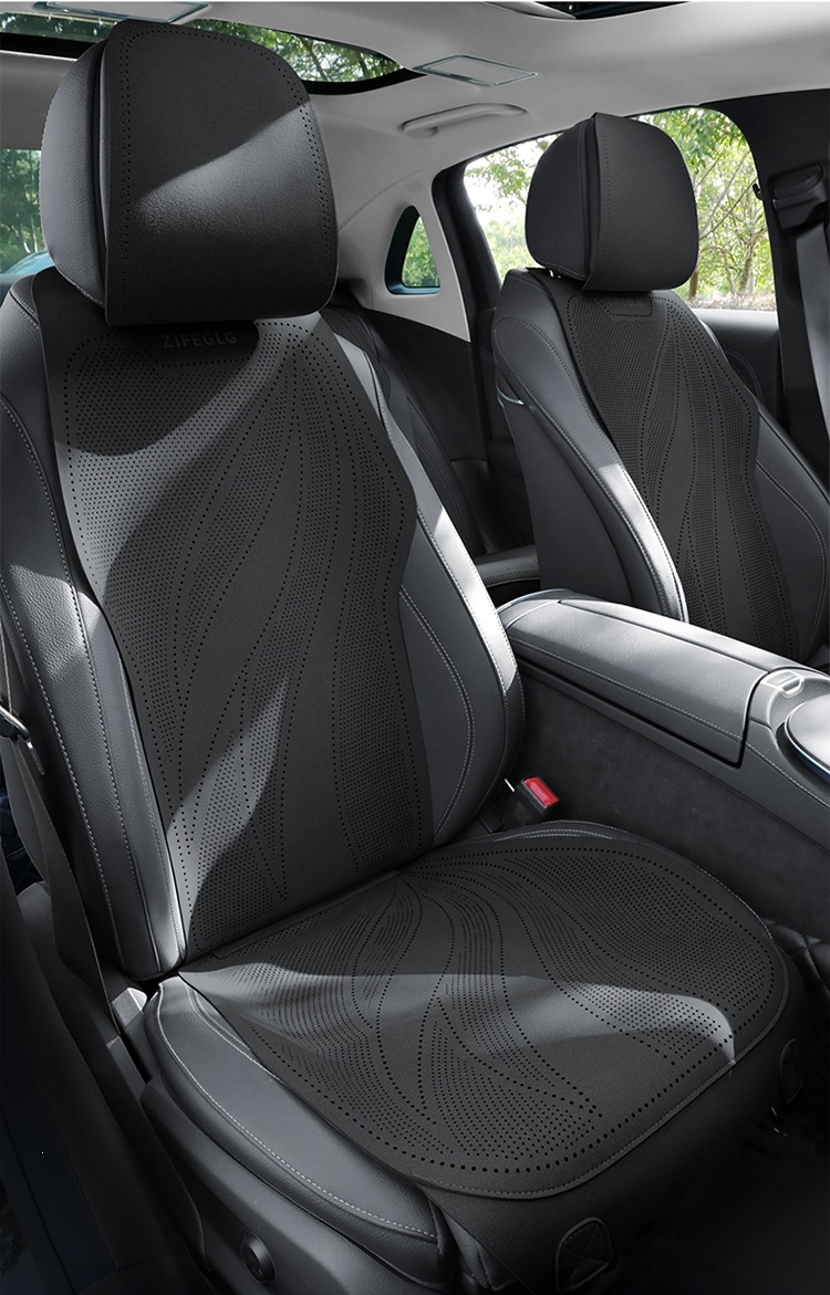 2026 Purple Wind Chime New Leaf Pattern Suede Car Seat Cushion MA10, Suitable for All Seasons