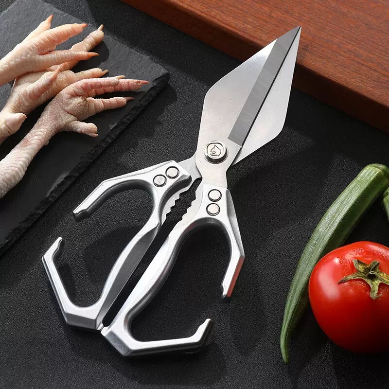 【在庫卸売】ダイヤモンドヘッドハサミ 厚みのあるステンレス製の強力な鶏の骨ハサミ キッチン用多機能ハサミ|undefined