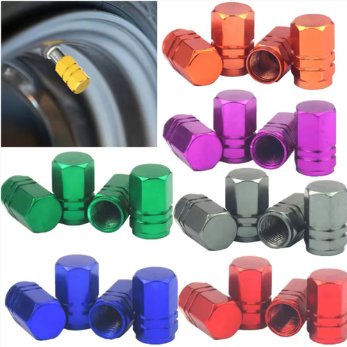 Personalized Tire Hexagonal Cap Aluminum Valve Cover Cap Car Motorcycle Valve Cap American Style Cover In Stock