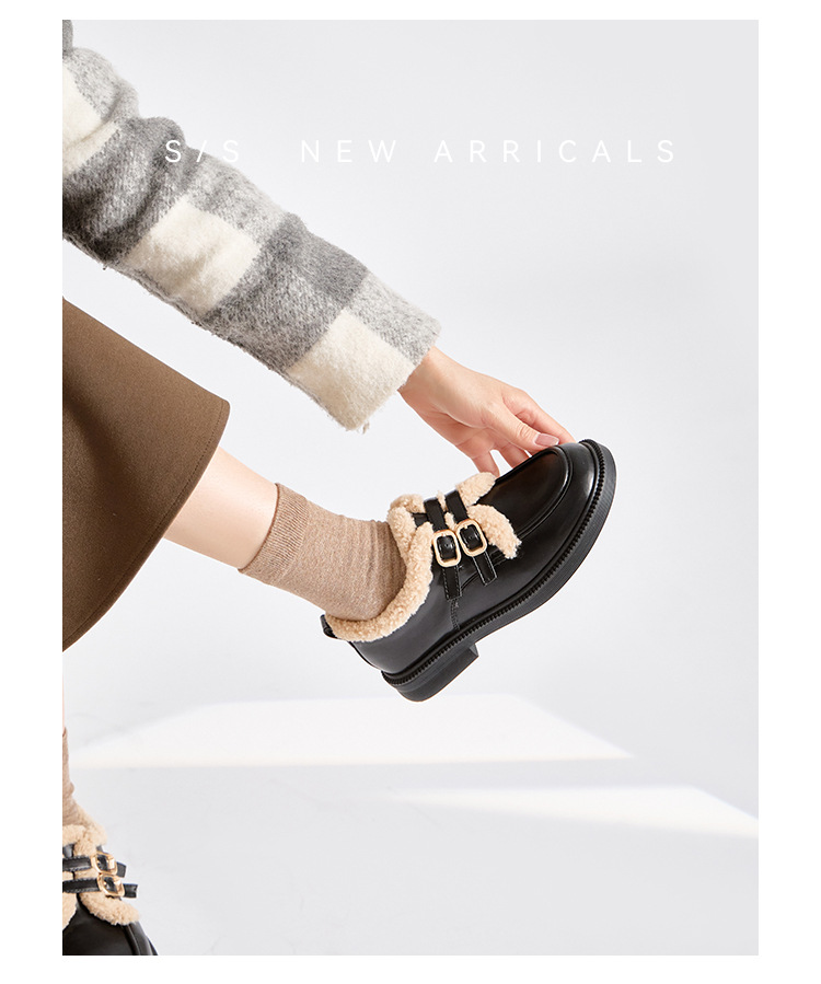 British Wool Loafers For Women With Plush Cotton Lining_voghion.com