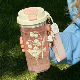 2025新款夏天水杯女生高颜值大容量冰霸吸管塑料杯便携带式咖啡杯