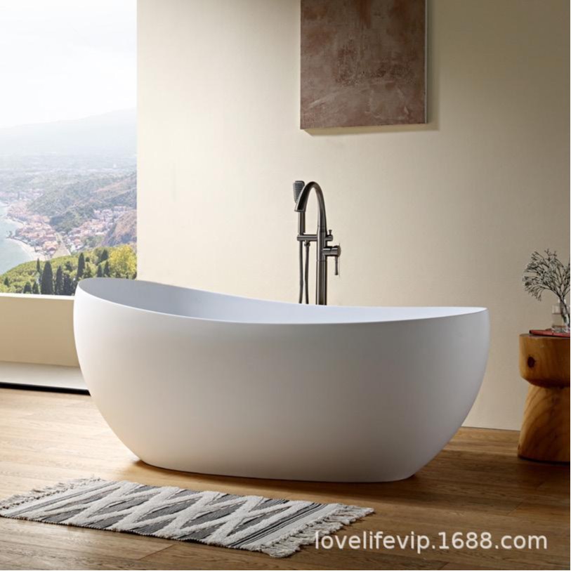 Foreign Trade Hotel Engineering Artificial Stone Bathtub B&B Household Small Bathroom Bath Independent Bathtub Bathtub