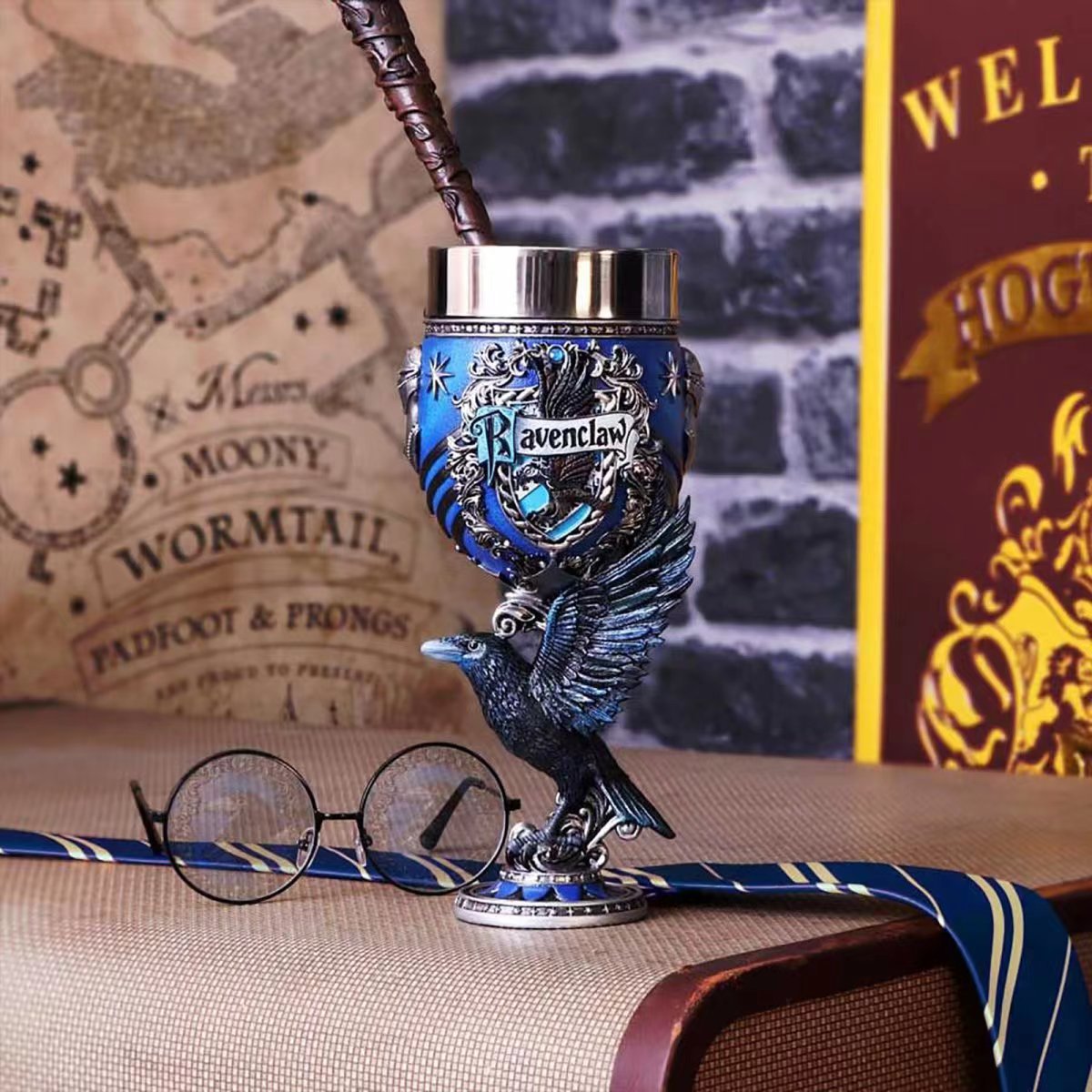 Colección creativa original de Harry Potter tazas de cerveza de la escuela de magia taza de pie alto recuerdos de acero inoxidable