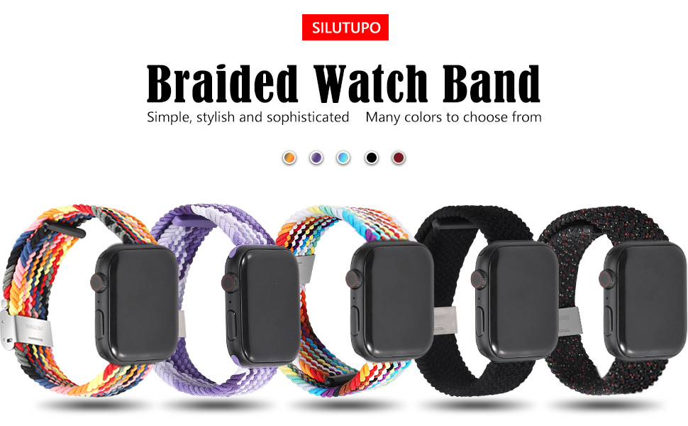 Fashion Colorful Woven Nylon Adjustable Buckle Plastic Head  Watch Watchband Iwatch Strap display picture 1