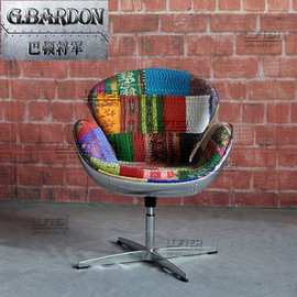 威士忌雪茄吧单人椅铝皮铆钉天鹅椅SWAN CHAIR个性复古电脑转椅