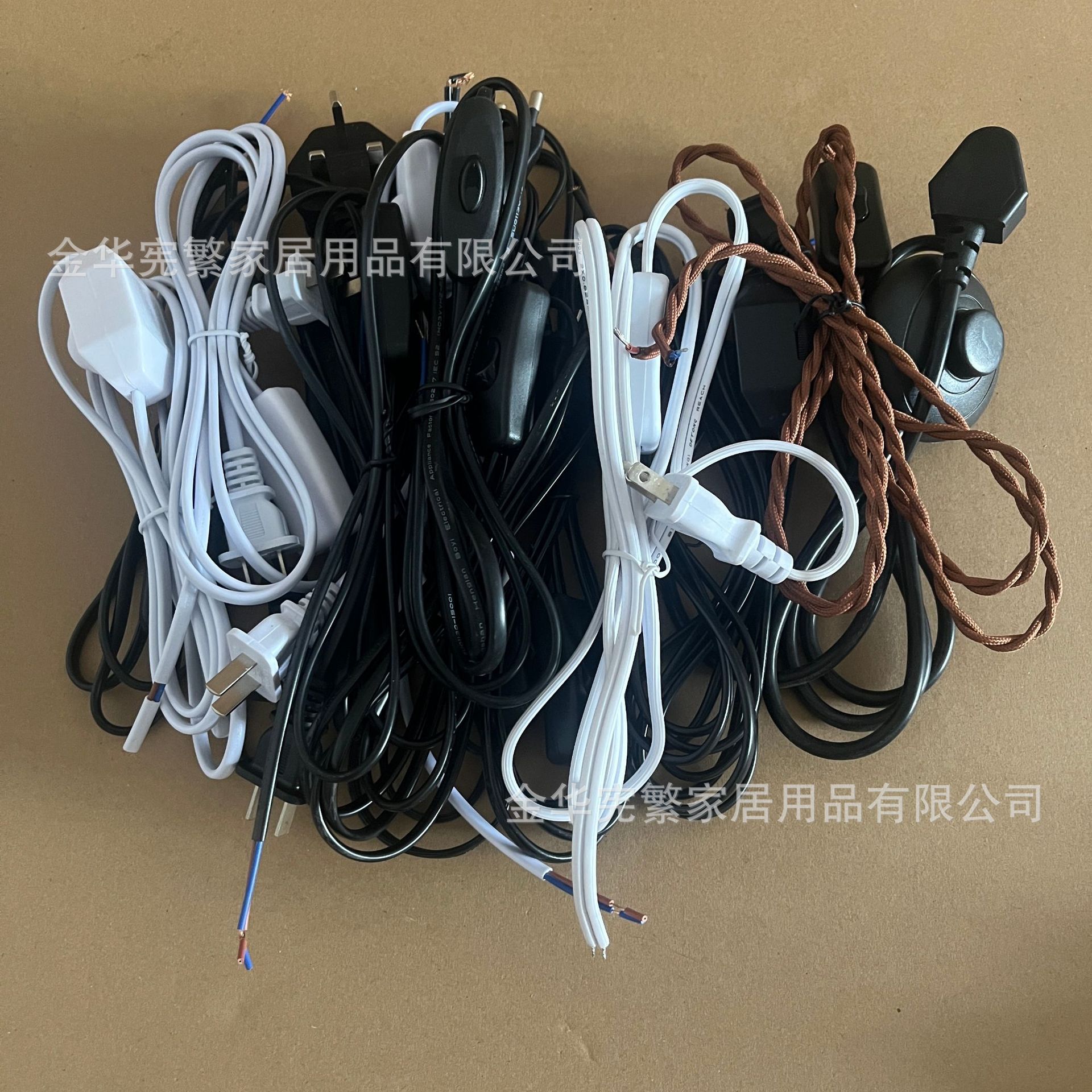 [Xianfan] enchufe de cable de alimentación de varios países, interruptor de lámpara de escritorio, cable de pie, estándar europeo y estándar estadounidense, lote de accesorios de iluminación de exportación