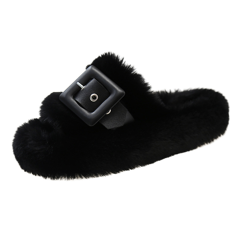 Pelzige Hausschuhe für Damenoberbekleidung, modische große Hausschuhe aus Baumwolle mit dicken Sohlen und warmer Innensohle, beliebter Großhandel im Außenhandel_voghion.com