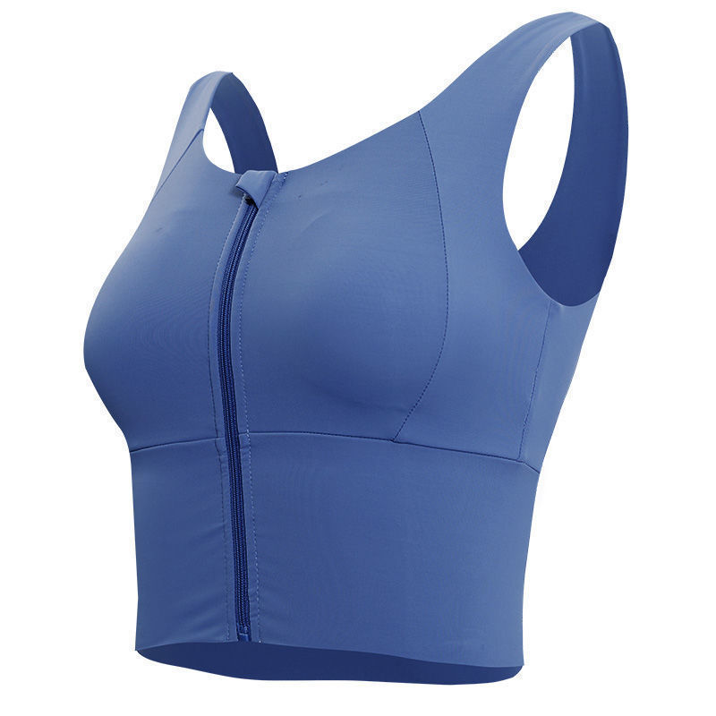 ropa interior deportiva de mujer de verano vestir chaleco bra frontal cremallera correa de pecho bra de brazo fábrica de comercio al por mayor