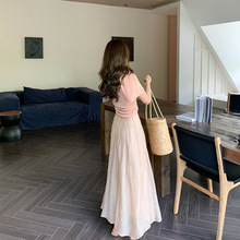 初夏 风立体肌理天丝大摆量裤裙显瘦长裙裤女2025新款