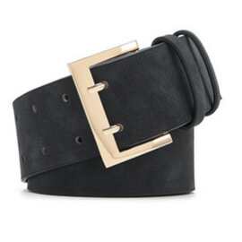 厂家直销四季新款磨砂PU质感女士优雅宽腰带双针扣纯色皮带女现货
