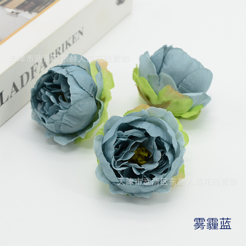 精巧な牡丹の花5cmの小さい牡丹の結婚式のテーブルの花は絹布の牡丹の花を飾ります。|undefined