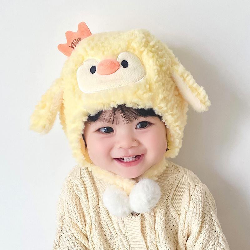 Sombreros de invierno para bebés, gorras de protección de orejas, gorras de peluche para bebés, niñas y niñas, otoño y invierno, gorras de rayos