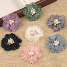 手工饰品材料欧根纱花朵纱裙配饰胸花鞋花公主头饰diy装饰辅料花