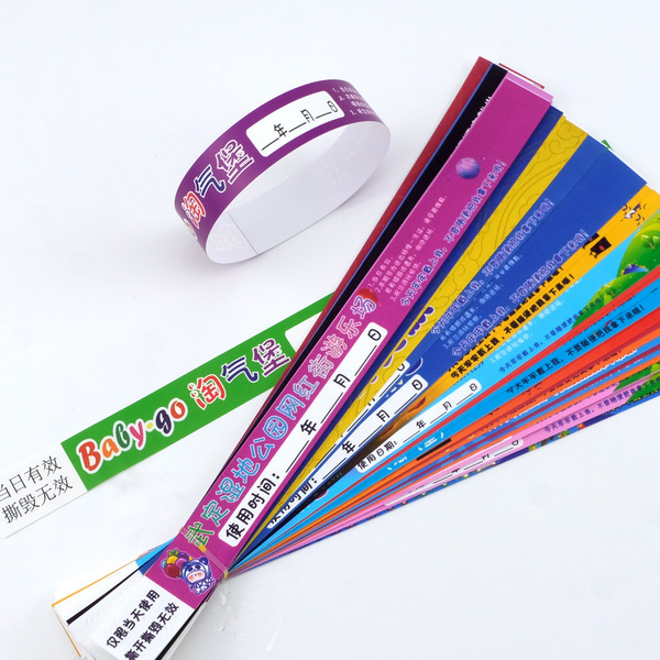 Children's disposable travel waterproof bracelet for amusement parks
