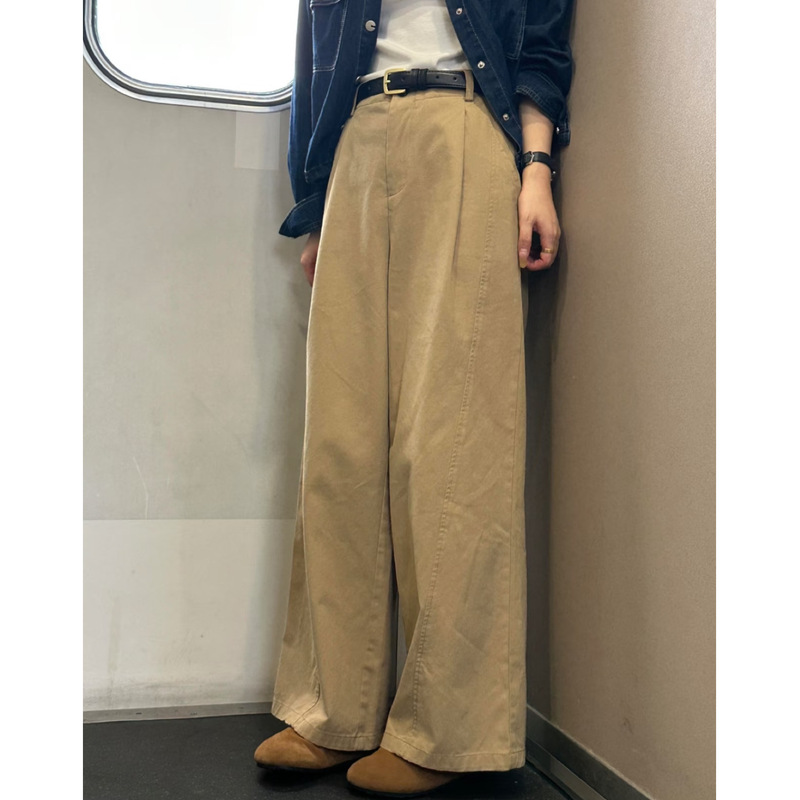Casual Versatile Wide-Leg Pants for Women with Drape, Loose High-Waisted Slimming High-End Long Pants