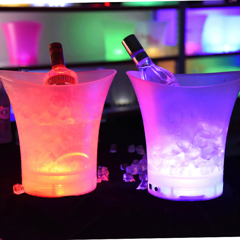 led bar Champagne bucket Kegs commercial PP Colorful luminescence Ice Bucket Night show KTV Plastic Red wine barrels