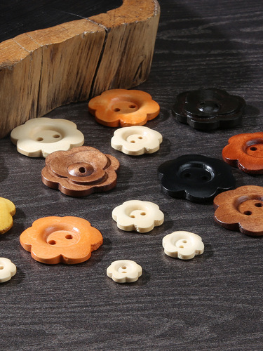 Flower-shaped wood buttons for men and women's clothes, coats and jackets, solid wood buttons, accessories, children's shirts, sweaters, cardigan buttons