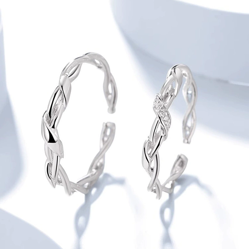 Silver bracelet for beloved, small design ring, 925 sample silver, on index finger, Birthday gift