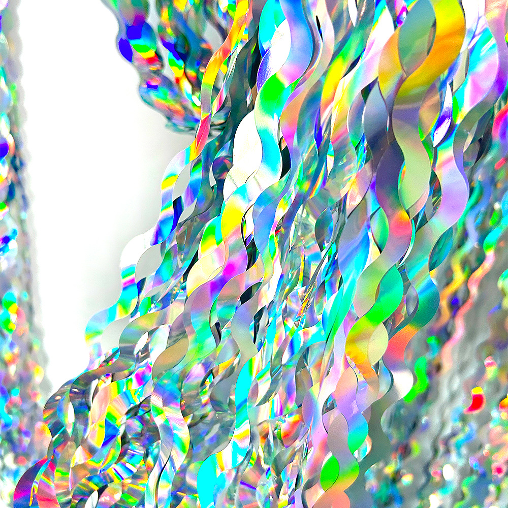 Amazon Plain Laser Silver Macheta cortina de lluvia Lips Party Party Decoration Background Photography Props