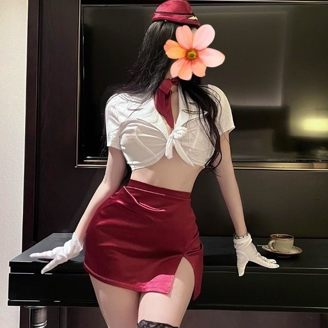 Lady Cop Suit Nightclub Cos Pure Desire Stewardess Suit Sexy Secretary Ol Small Breasts Semi-Transparent Uniform Hip-Covering Qqny