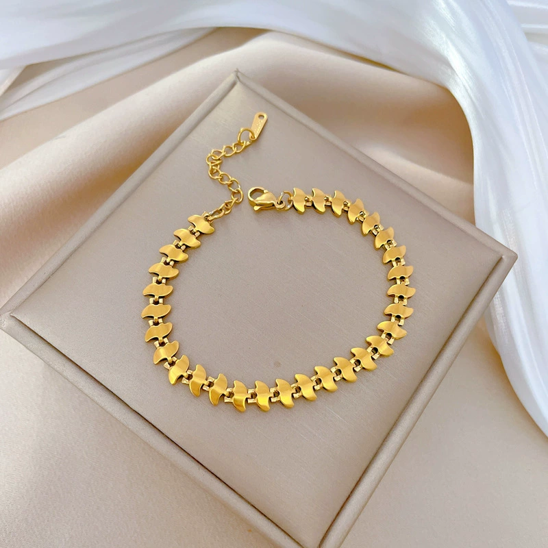 Браслет-цепочка JX [Полностью из титановой стали] Dongdaemun, персонализированный, стильный, для женщин, интернет-знаменитостей, ретро, лучший друг