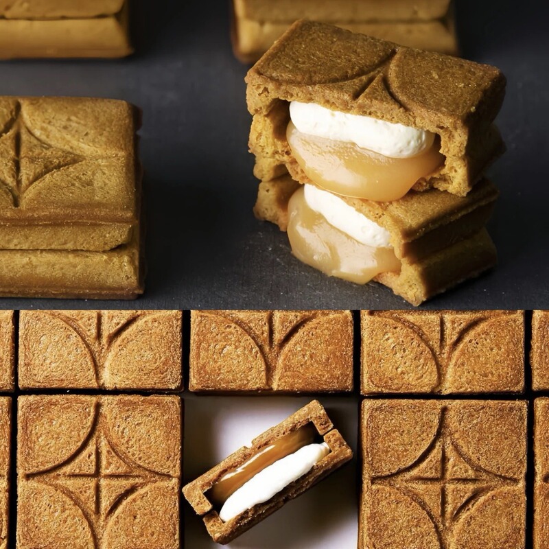 Cream Sandwich small box caramel sandwich crisp Japanese craft cookies snack factory direct bulk box