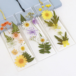 新款永生花书签干花真花滴胶工艺品彩色流苏书签文创伴手礼纪念品-阿里巴巴