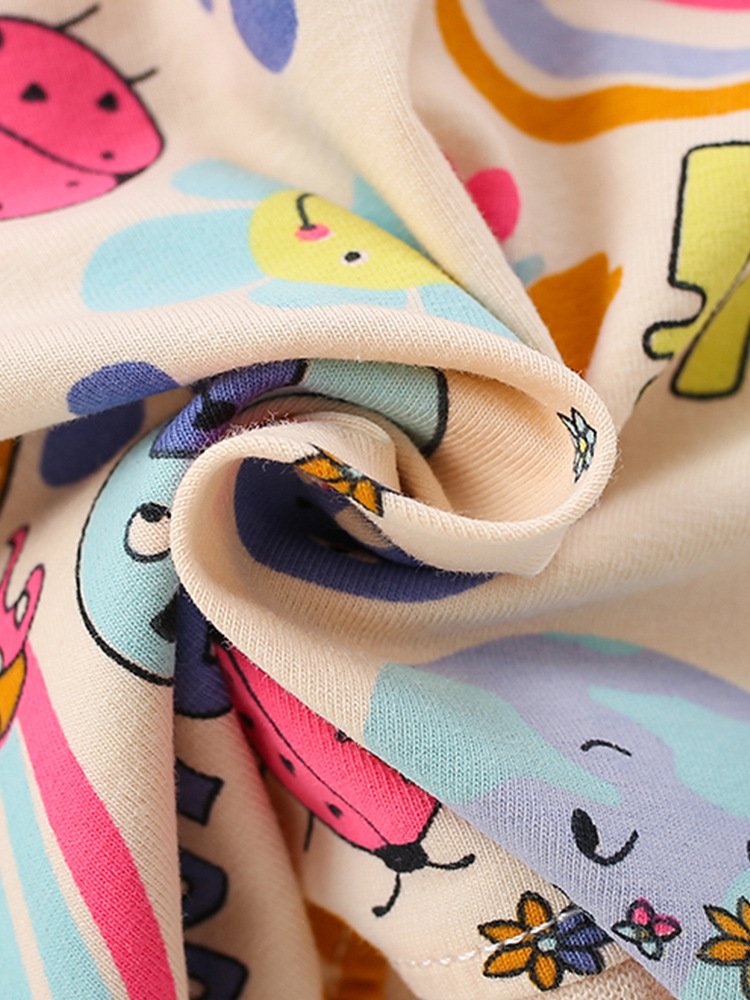 Malwee niñas vestido verano nuevo europeo y americano niños casual impreso manga corta cuello redondo vestido de princesa para niños