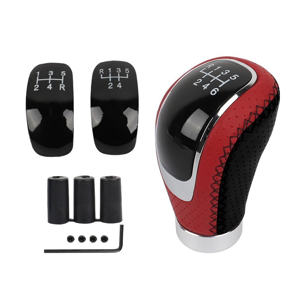 Pomo de Palanca de Cambios de Cuero PU Transfronterizo, Pomo de Palanca de Cambios de 3 Velocidades, Accesorio para Automóvil