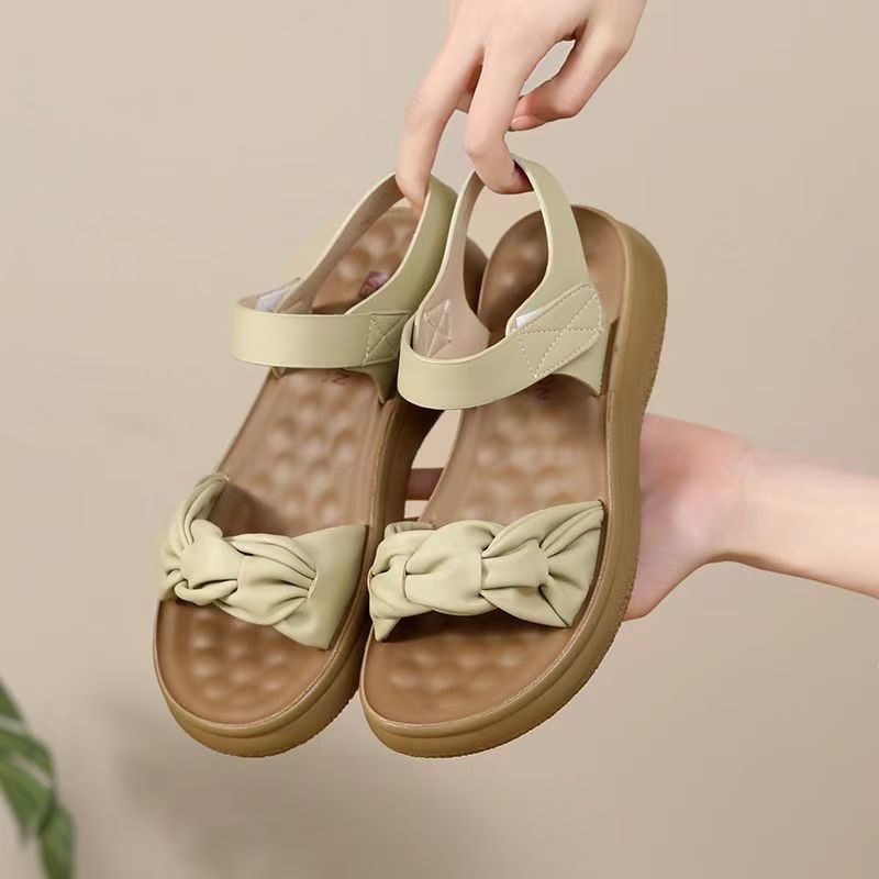 2026 primavera nueva sandalias de playa casuales de suela gruesa sandalias velcro suaves sandalias adelgazantes sandalias para mujeres