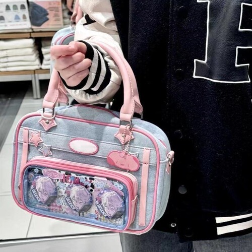 New Japanese style small food bag, two-dimensional student uniform tote bag, daily commuting shoulder hand-held crossbody bag