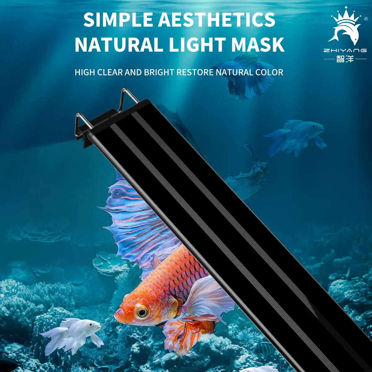 小鱼缸灯跨境LED灯架草缸 欧美英规水族照明灯亚马逊四排可变色灯
