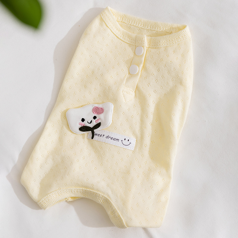 Bolso para perros de primavera y verano, traje de esterilización de nubes de ensueño dulce de cuatro patas, traje de aire acondicionado para gatos, ropa de peluche para mascotas