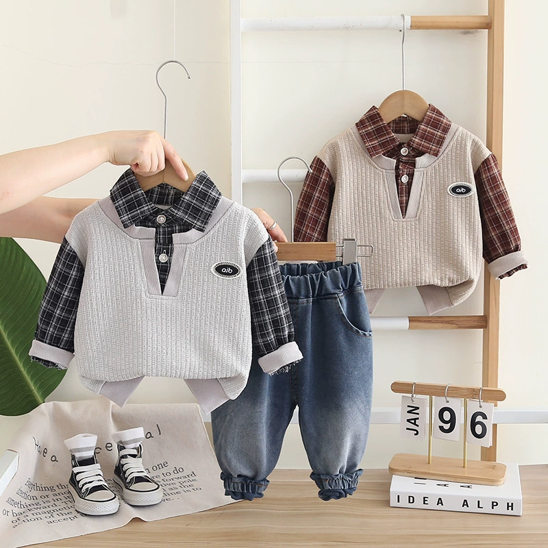 Autumn Baby Boys Grid Suit Set