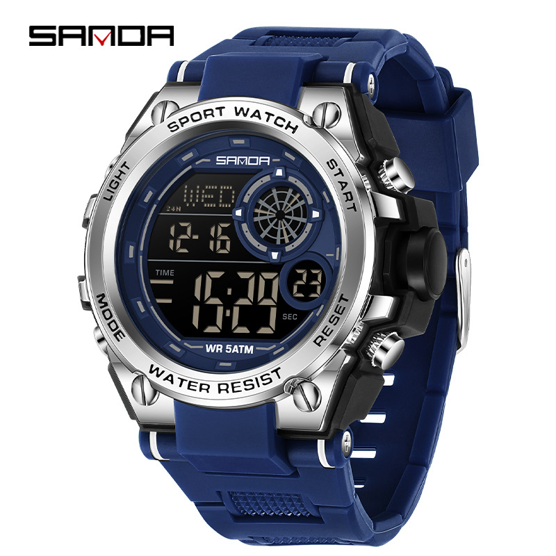 SANDA 6255 reloj estudiante multifunción cronógrafo deportivo reloj de pantalla digital electrónica impermeable de moda