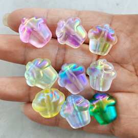 19mm镀UV彩哑光冰淇淋蛋糕 DIY手工串珠串笔手机链挂件饰品配件