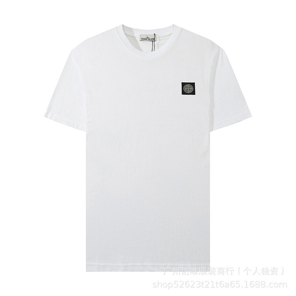 classic solid color base T-shirt with a round collar for men and…