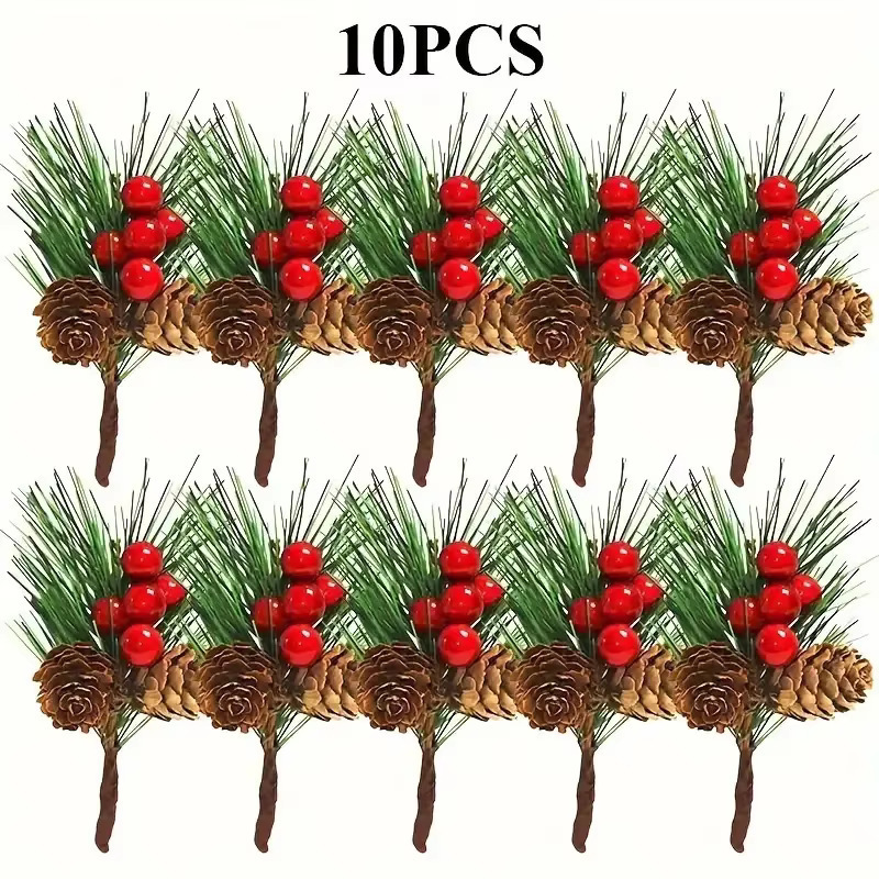 松葉ミニクリスマスツリーアクセサリーギフトボックス装飾模擬花クリスマス装飾装飾品松ぼっくり松葉|undefined