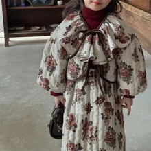 【清仓特价！不退换】秋冬韩版女童时髦冬季女孩洋气荷叶领套装