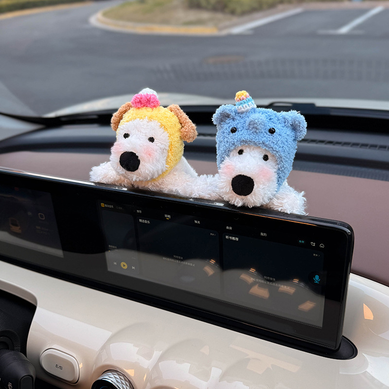 Nuevos adornos para automóviles, pantalla de control central del automóvil, muñeca de West Highland, pantalla de visualización interior, muñeca de decoración de pantalla linda